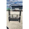 Image 1 : Metal Garden Arbor Bench with Decorative Floral Sides 48 x 74 x 22