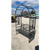 Image 2 : Metal Garden Arbor Bench with Decorative Floral Sides 48 x 74 x 22
