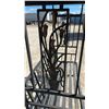 Image 5 : Metal Garden Arbor Bench with Decorative Floral Sides 48 x 74 x 22