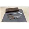 Image 1 : J.A. Henckels Twin Brand Three-Piece Carving Set with Antler Handles and Wooden Box