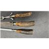 Image 4 : J.A. Henckels Twin Brand Three-Piece Carving Set with Antler Handles and Wooden Box
