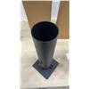 Image 2 : SLIMU In-Ground Umbrella Base, Black Metal, Square Base Plate with Hardware, Set of 2