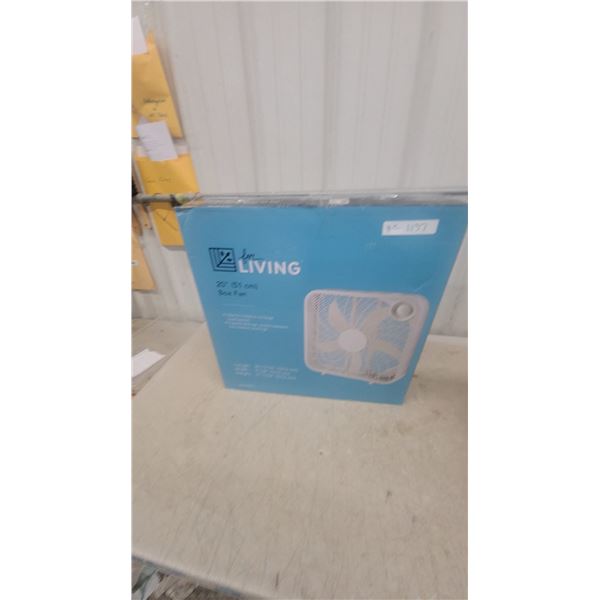 For Living 20" Box Fan, Three-Speed Settings New
