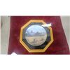 Image 1 : Terry Mc Lean "Prairie Gold" Internatioal Heritage Series Collector Plate in Octagonal Oak Frame