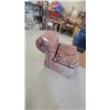 Image 2 : Upholstered Slipper Chair with Burgundy and Gold Paisley Pattern