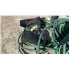 Image 4 : Blue Plastic Barrel, Garden Hose, Decorative Frog Welcome Sign, and More