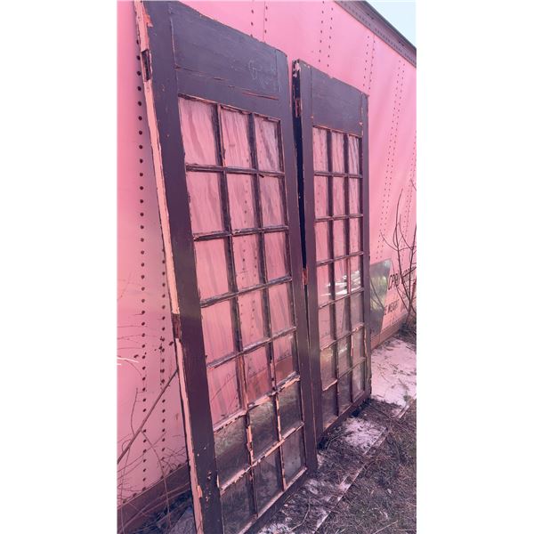 Pair of Vintage French Doors with 21 Glass Panes 34 x 90