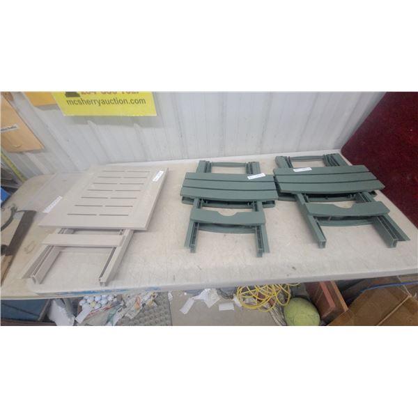 Folding Slatted Patio Stands
