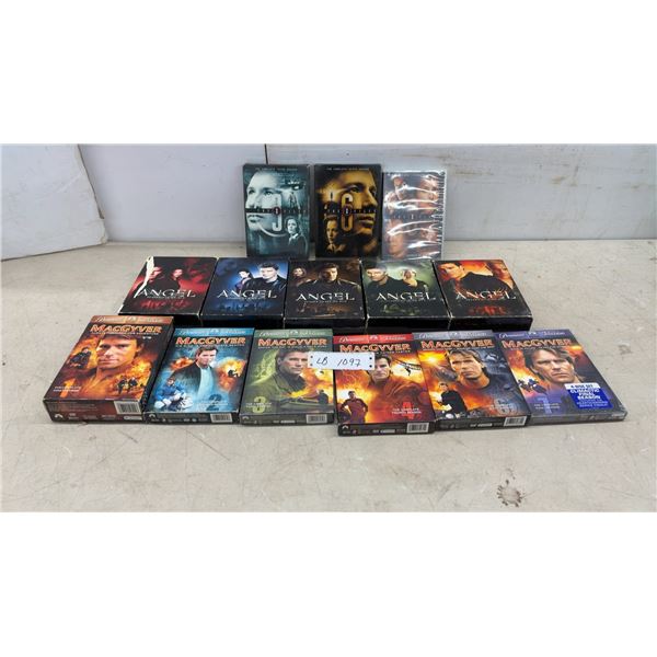 X-Files Seasons 3, 6, 9, Angel Seasons 1-5, and MacGyver Seasons 1-7 DVD Box Sets
