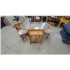 Image 1 : Bristro Table with Glass Top and Two Matching Lattice-Back Chairs 30 x 39 x 20"