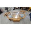Image 3 : Bristro Table with Glass Top and Two Matching Lattice-Back Chairs 30 x 39 x 20"