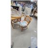 Image 5 : Bristro Table with Glass Top and Two Matching Lattice-Back Chairs 30 x 39 x 20"