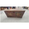 Image 1 : Antique Hand-Painted Folky Wooden Immigrant Trunk with Floral Motifs, Dated 1867 17 x 36 x 18"