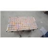 Image 2 : Vintage Storage Trunk with Colorful Mod Circle Pattern 18 x 36 x 20"