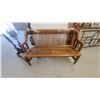 Image 1 : Art Deco Railway Station Bench with Slatted Back, Circa 1930s 56" Wide