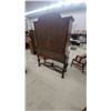Image 10 : Baroque Revival Style Walnut Veneer Display Hutch with Carved Pediment and Marquetry Inlay 73 x 47