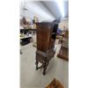 Image 6 : Baroque Revival Style Walnut Veneer Display Hutch with Carved Pediment and Marquetry Inlay 73 x 47