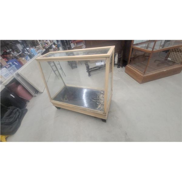 Vintage Wooden and Glass Slant-Top Retail Display Case 41 x 47 x 21"