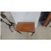 Image 3 : Vintage Wooden Piano Bench Hinged Top and Turned Legs 22 x 25 x 14"