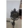 Image 3 : Pair of Cast Iron Andirons with Sailing Ship Medallion and Dolphin Column Design Gorgeous Set