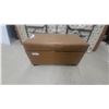 Image 1 : Brown Faux-Leather Rectangular Storage Ottoman with Hinged Lid 17 x 16 x 31"