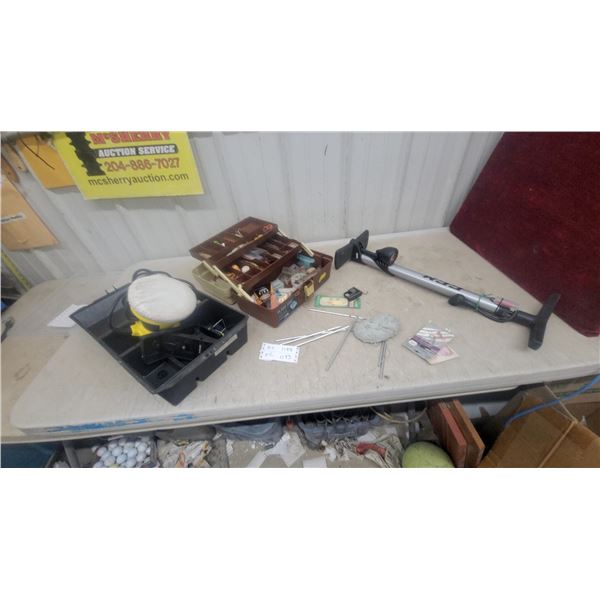 CCM Floor Bicycle Pump with Pressure Gauge, Tackle Box, Mouse Trap and More