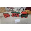 Image 4 : Decortive with Metal Frame and Wooden Seat Tricycle and Sleigh Andcwooden Truck and Train plus