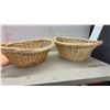 Image 3 : Two Wicker Baskets with Handles, Peach Plastic Picnic Dinnerware Set, and More