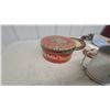 Image 3 : Allen's Toffee Tin, Vintage Flour Sifter, Owl Collector Plate, Rolling Pin, and More