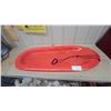 Image 1 : Era Pro Red Plastic Toboggan Sled with Pull Rope Handle, Made in Canada 49" Long