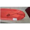 Image 3 : Era Pro Red Plastic Toboggan Sled with Pull Rope Handle, Made in Canada 49" Long