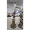 Image 2 : Three Vintage Brass-Tone Table Lamps, Two Matching Tiered Fluted Column Design and More