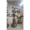 Image 3 : Three Vintage Brass-Tone Table Lamps, Two Matching Tiered Fluted Column Design and More