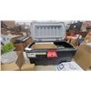 Image 2 : Rubbermaid ActionPacker 24-Gallon Storage Container, Dampersexhast Hoods Paint Rollers Paint Tape
