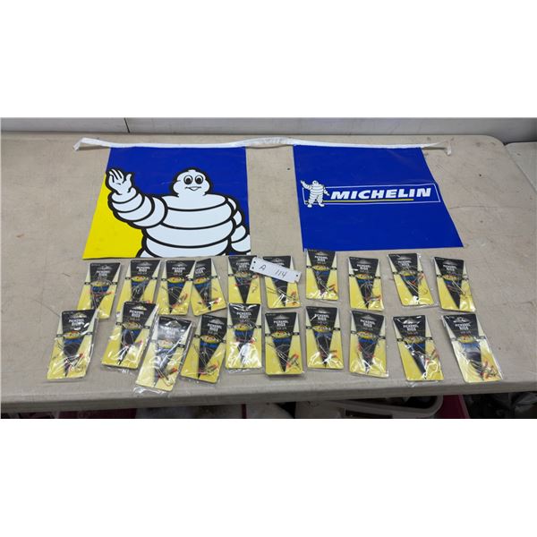 Michelin Promotional Banner and 21 New Whizkers Pickerel Rigs Size 2/0 36" Length