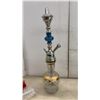 Image 2 : Hookah Set with Glass Base, Metal Stem, Two Hoses, Cleaning Brushes, and More