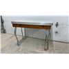 Image 1 : Vintage Mid-Century Drop-Leaf Table with White Laminate Top and Tubular Steel Legs, 30 1/2 x 42 x