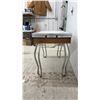 Image 2 : Vintage Mid-Century Drop-Leaf Table with White Laminate Top and Tubular Steel Legs, 30 1/2 x 42 x