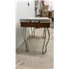 Image 3 : Vintage Mid-Century Drop-Leaf Table with White Laminate Top and Tubular Steel Legs, 30 1/2 x 42 x