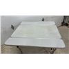 Image 5 : Vintage Mid-Century Drop-Leaf Table with White Laminate Top and Tubular Steel Legs, 30 1/2 x 42 x