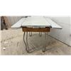 Image 7 : Vintage Mid-Century Drop-Leaf Table with White Laminate Top and Tubular Steel Legs, 30 1/2 x 42 x
