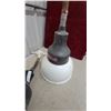 Image 3 : Vintage Industrial Enamel Pendant Light Fixtures with Wire Cage Bulb Guards, Set of Three