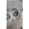 Image 5 : Vintage Industrial Enamel Pendant Light Fixtures with Wire Cage Bulb Guards, Set of Three