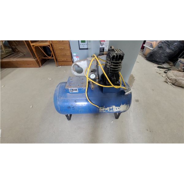 Horizontal Belt-Driven Air Compressor with Two-Cylinder Pump No Motor