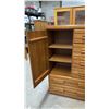 Image 3 : Oak Gentleman's Chest with Cabinet and Six Drawers 55 x 36 x 18