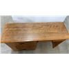 Image 3 : Traditional Oak Single Pedestal Desk with 4 Drawers and Brass Bail Pulls 49 x 17 x 30
