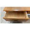 Image 4 : Traditional Oak Single Pedestal Desk with 4 Drawers and Brass Bail Pulls 49 x 17 x 30