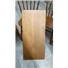 Image 5 : Colonial Style Round Maple Dining Table 40 x 29 with Extension Leaf and Four Windsor Chairs
