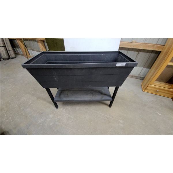 Dark Gray Composite Raised Garden Bed with Metal Frame and Drainage Grids 34 x 44 x 18"