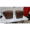 Image 1 : Pair of Two-Tone Woven Rattan Ottomans